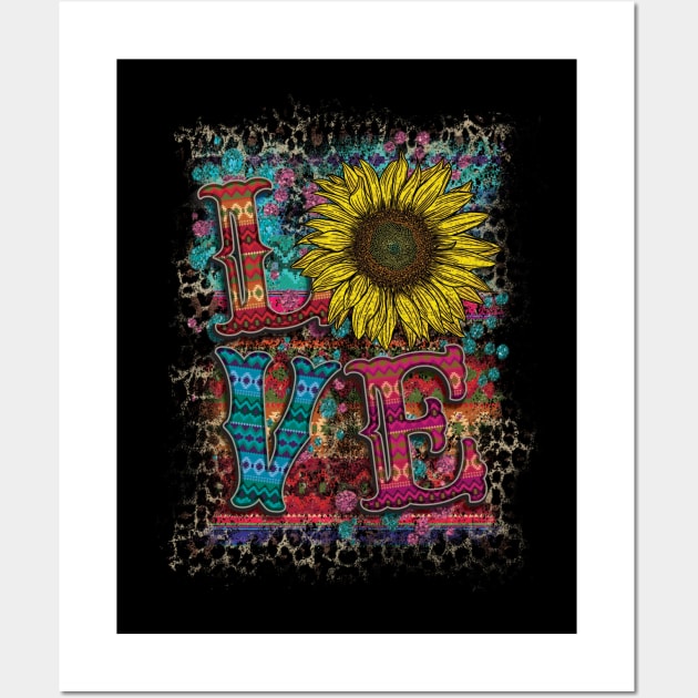 Love Aztec sunflower Wall Art by DigitalCreativeArt